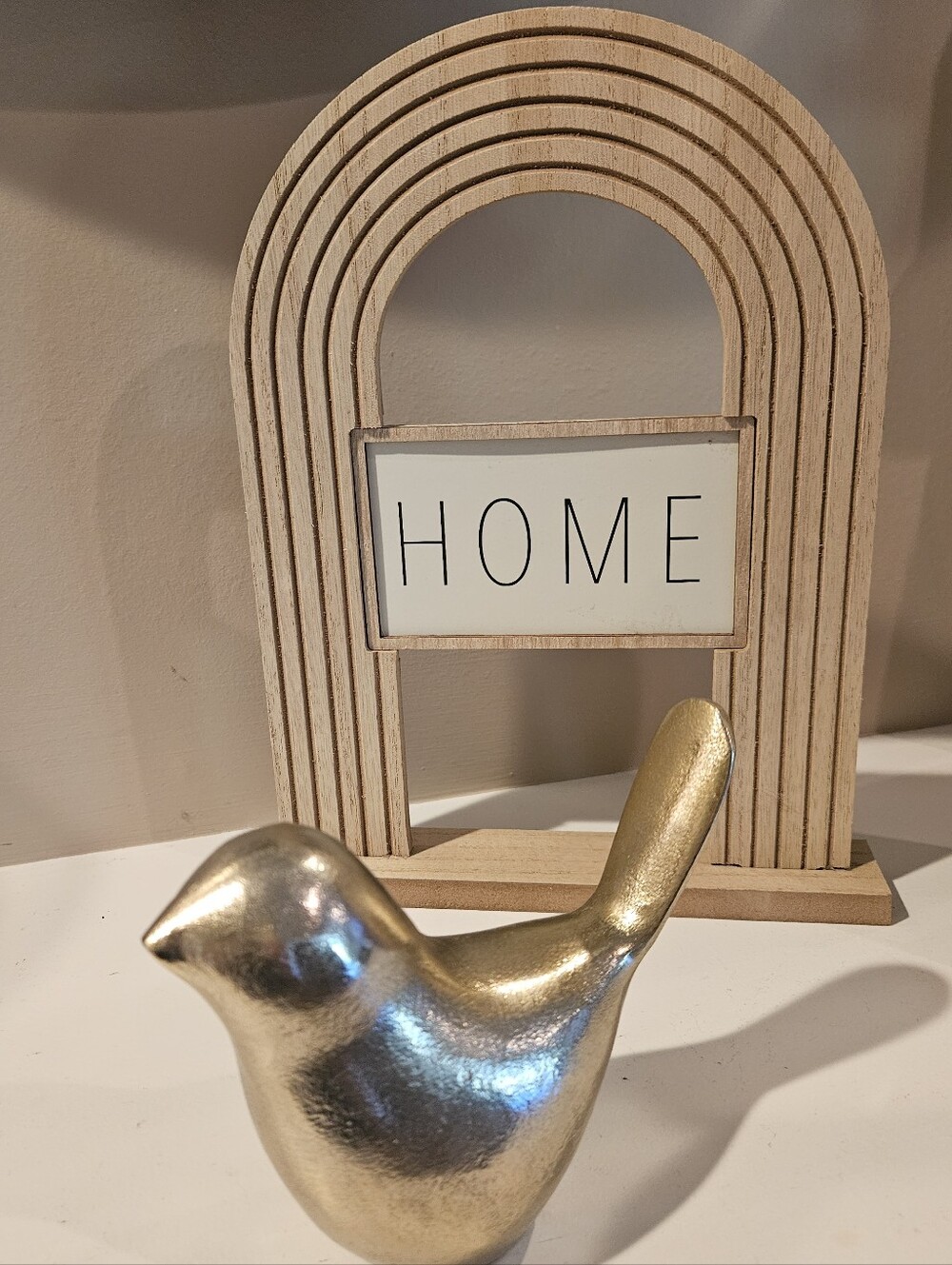 Source Unknown Gold Metallic Ceramic Bird Accent